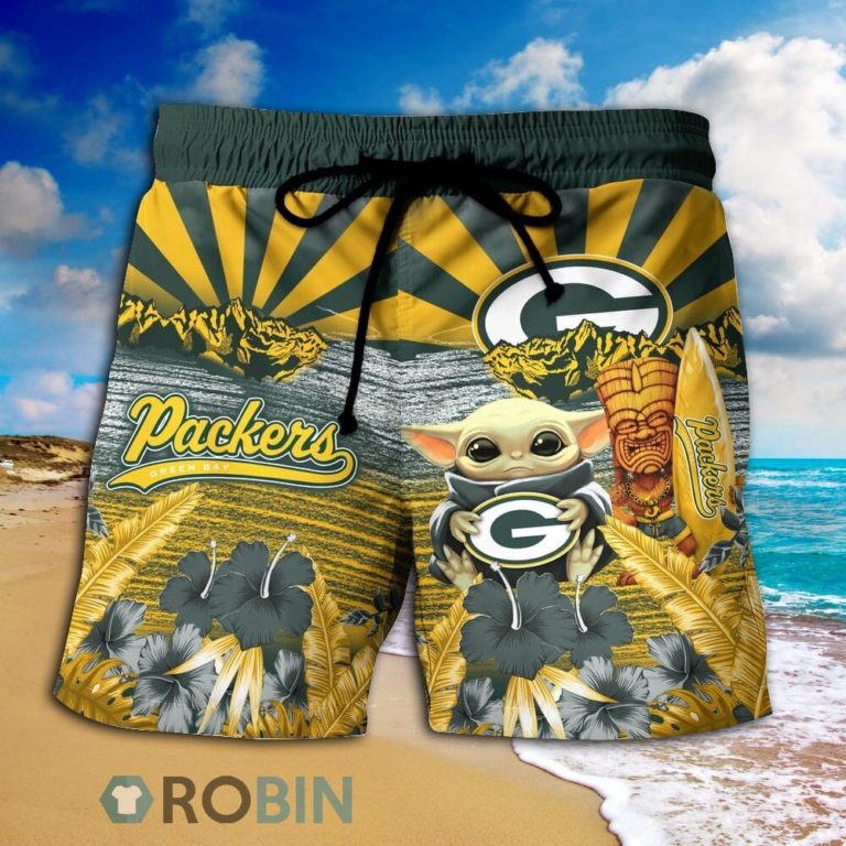 Baby Yoda Green Bay Packers Nfl Hawaiian Shirt And Shorts