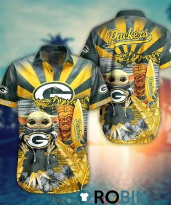 Baby Yoda Green Bay Packers Nfl Hawaiian Shirt And Shorts