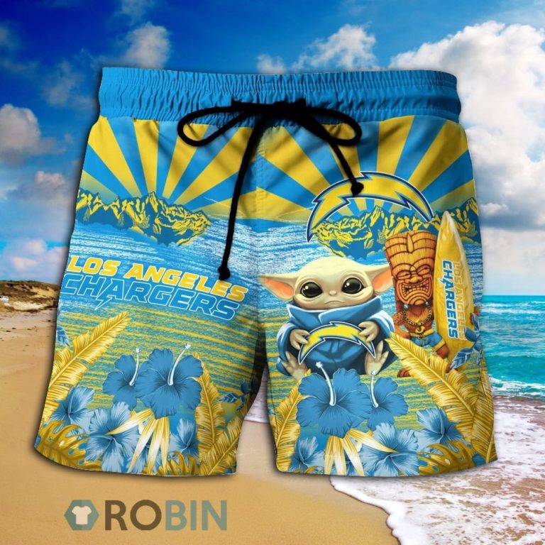 Baby Yoda Los Angeles Chargers Nfl Hawaiian Shirt And Shorts