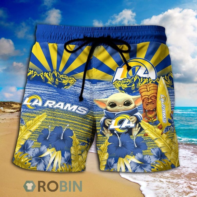 Baby Yoda Los Angeles Rams Nfl Hawaiian Shirt And Shorts