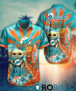 Baby Yoda Miami Dolphins Nfl Hawaiian Shirt And Shorts