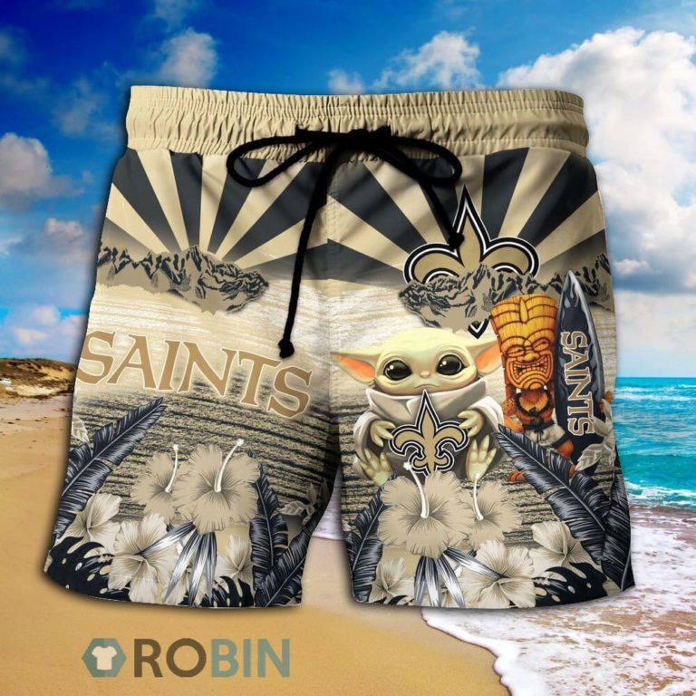 Baby Yoda New Orleans Saints Nfl Hawaiian Shirt And Shorts