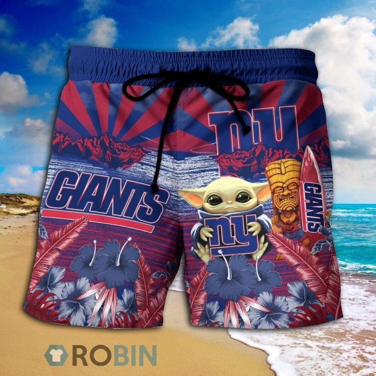 Baby Yoda New York Giants Nfl Hawaiian Shirt And Shorts