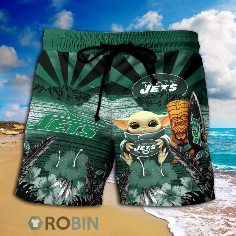 Baby Yoda New York Jets Nfl Hawaiian Shirt And Shorts