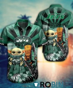 Baby Yoda New York Jets Nfl Hawaiian Shirt And Shorts