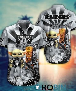 Baby Yoda Oakland Raiders Nfl Hawaiian Shirt And Shorts