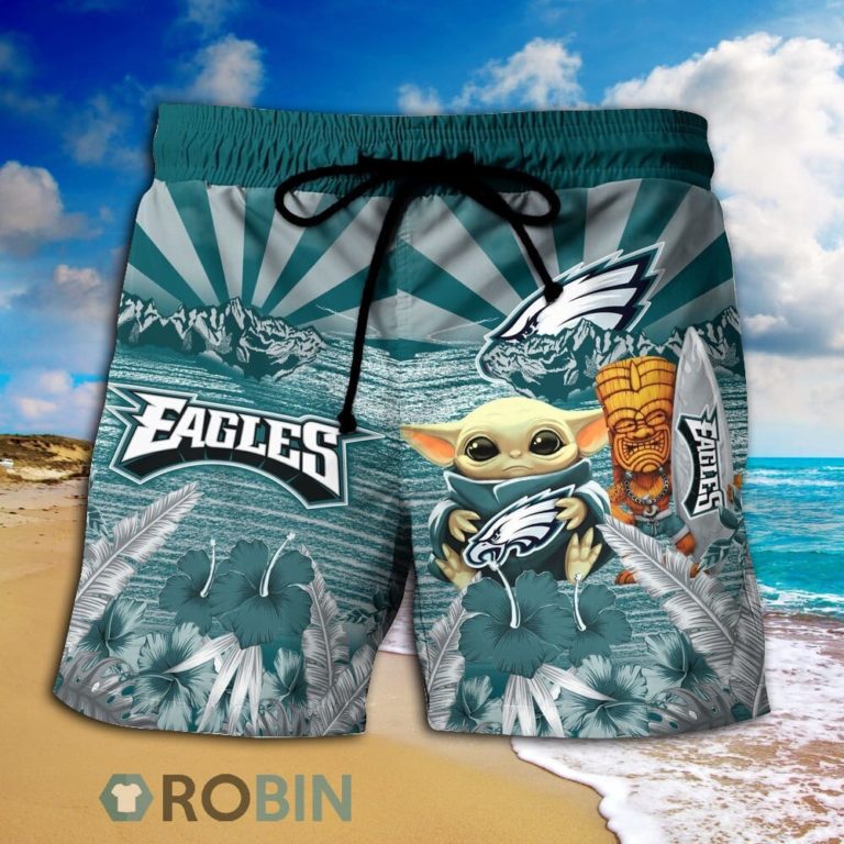 Baby Yoda Philadelphia Eagles Nfl Hawaiian Shirt And Shorts