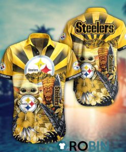 Baby Yoda Pittsburgh Steelers Nfl Hawaiian Shirt And Shorts