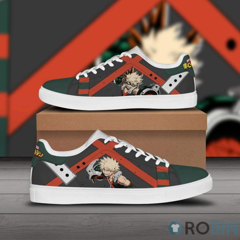 Bakugou Shoes My Hero Academia Skateboard Sneakers Custom Anime Low Tops