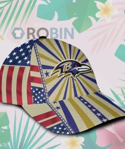 Baltimore Ravens Retro Vintage Design Hawaiian Summer Classic Baseball Cap Hat