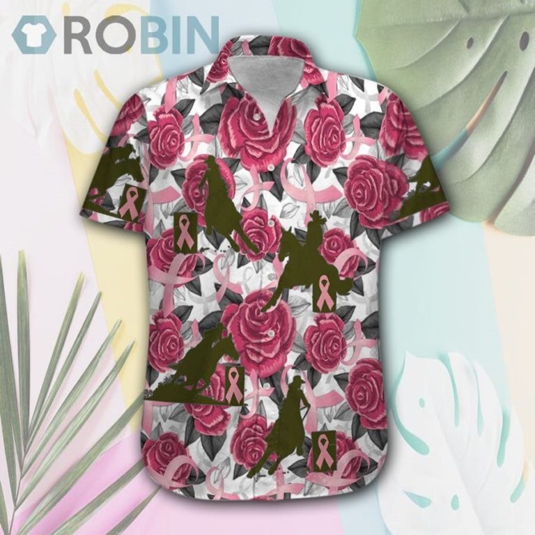 Barrel Racing Breast Cancer Awareness Hawaiian Shirt & Shorts
