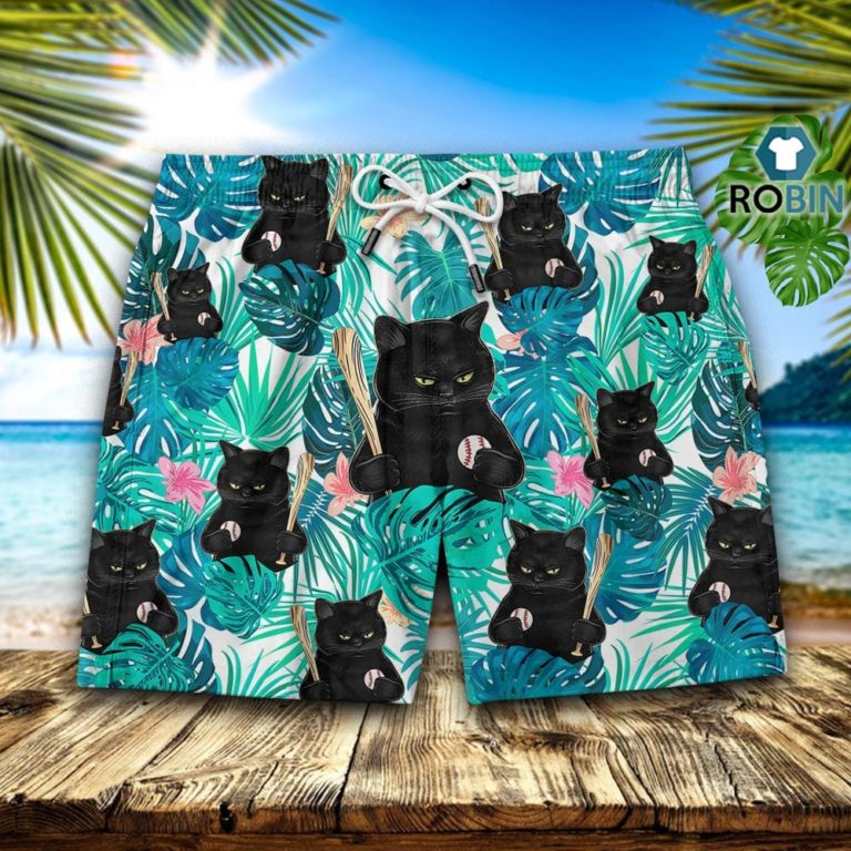 Baseball Cat Hawaiian Short