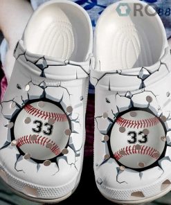 Baseball Personalized Broken Wall Crocs Crocband Clog