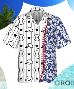 Baseball Tropical Pattern Baseball Hawaiian Shirt