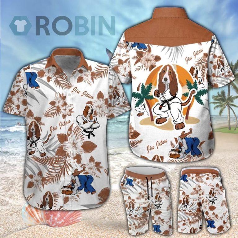 Basset Hound Jiu Jitsu Hawaiian Shirt & Shorts Set