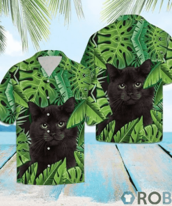 Beach Black Cat Tropical Hawaiian Shirt Beach Black Cat Tropical Hawaiian Shirt