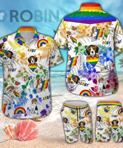 Beagle LGBT Hawaiian Shirt & Shorts Set
