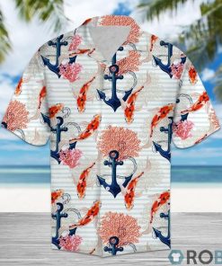Beautiful Koi Fish And Anchor Hawaiian Shirt