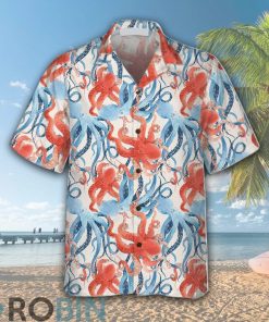 Beautiful Watercolor Octopus Seamless Pattern Hawaiian Shirt