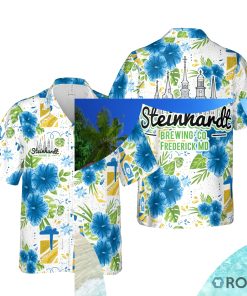 Beer With Tropical Flower Pattern Hawaiian Shirt