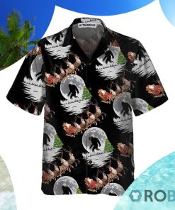 Bigfoot & Santa Claus On Christmas Day Hawaiian Shirt