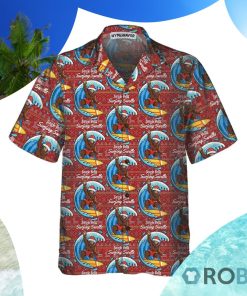 Bigfoot Surfing Christmas Hawaiian Shirt