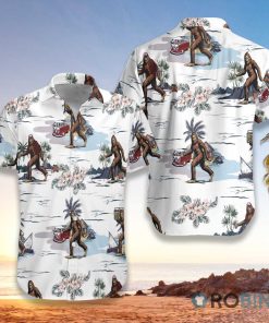 Bigfoots Are Ready For Summer Aloha Shirt, Short Sleeve Button-up Shirt