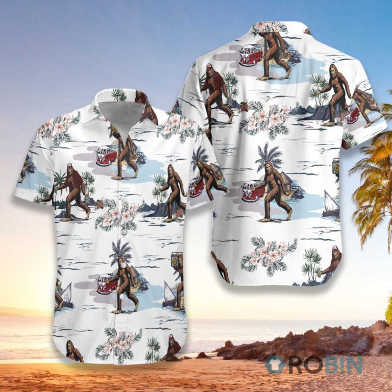 Bigfoots Are Ready For Summer Aloha Shirt, Short Sleeve Button-up Shirt