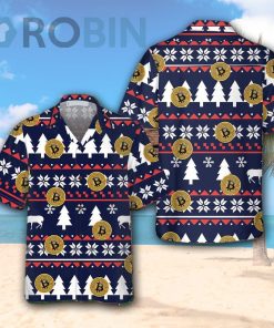 Bitcoin Ugly Christmas Pattern Hawaiian Shirt