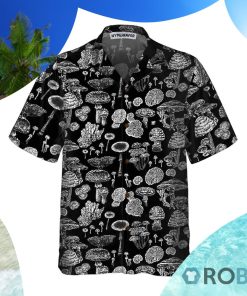 Black And White Mushroom Hawaiian Shirt