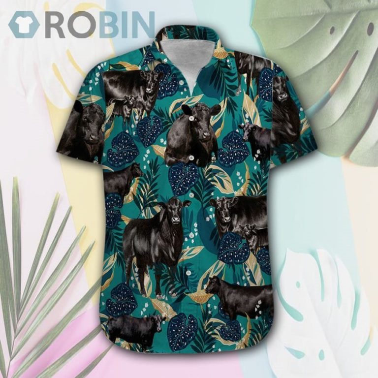 Black Angus Cow Hawaii Shirt & Shorts