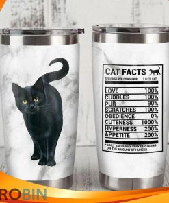Black Cat Facts Love Cussles Pur Appetite Tumbler