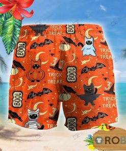 Black Cat Halloween Hawaii Shirt & Shorts
