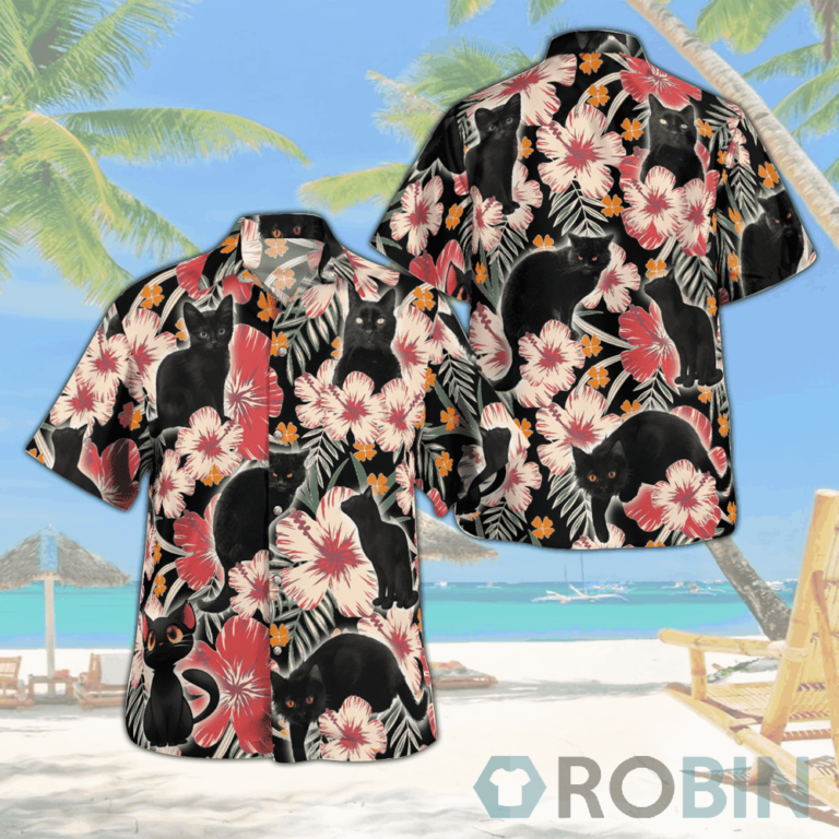 Black Cat Hawaiian Shirts Beach Short