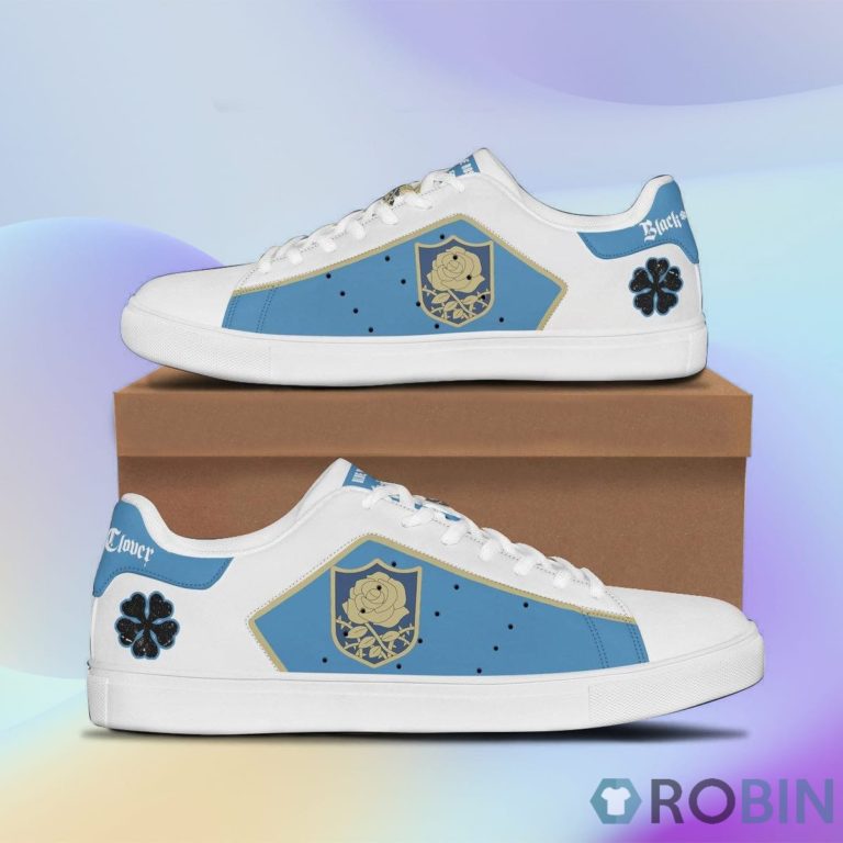 Black Clover Blue Rose Skateboard Shoes Custom Anime Sneakers