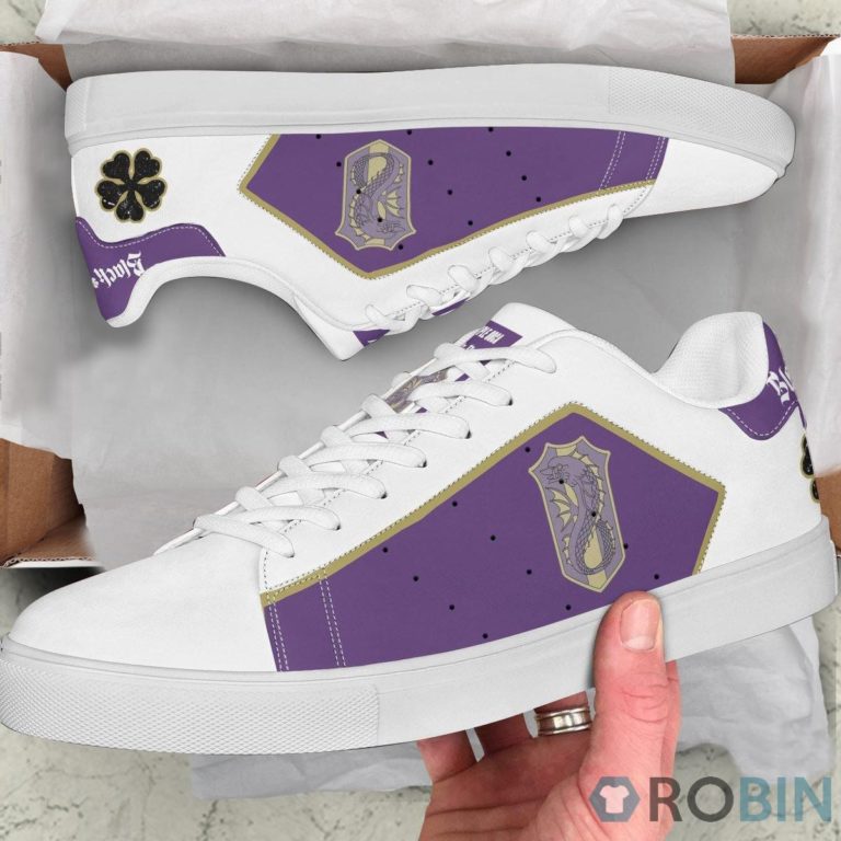 Black Clover Purple Orca Skateboard Shoes Custom Anime Sneakers
