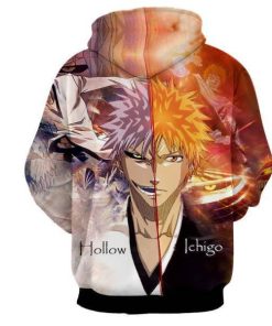 Bleach Hoodie Shirts – Ichigo VS White Zangetsu Cool 3D Hoodie Shirt