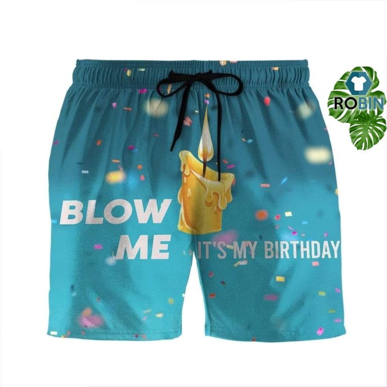 Blow Me Candle Beach Shorts Swim Trunks