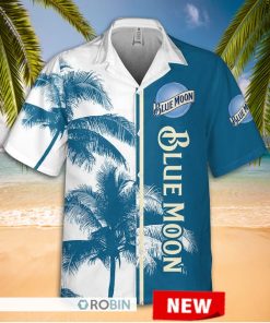 Blue Moon Beer Palm Tree Hawaiian Shirt