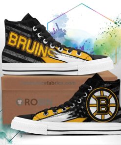 Boston Bruins High Top Shoes Custom American Flag Sneakers