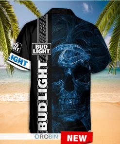 Bud Light Smoke Skull Hawaiian Shirt
