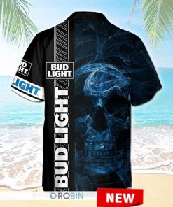 Bud Light Smoke Skull Hawaiian Shirt