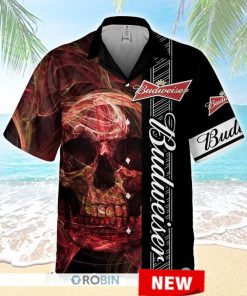 Budweiser Beer Smoke Skull Hawaiian Shirt