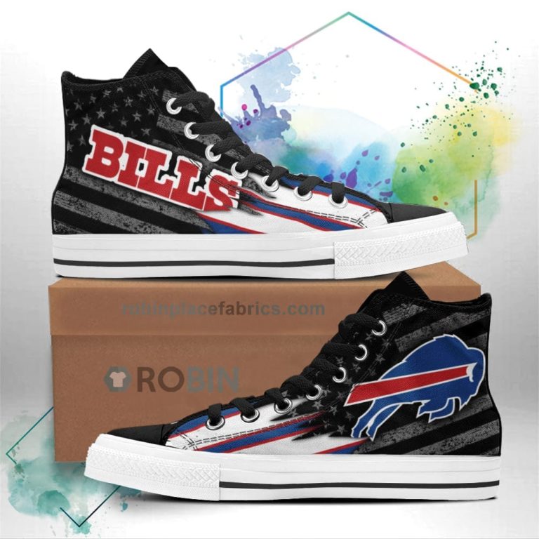 Buffalo Bills High Top Shoes Custom American Flag Sneakers