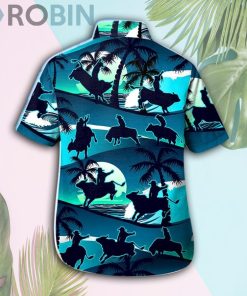 Bull Riding Blue Sea Hawaii Shirt & Shorts