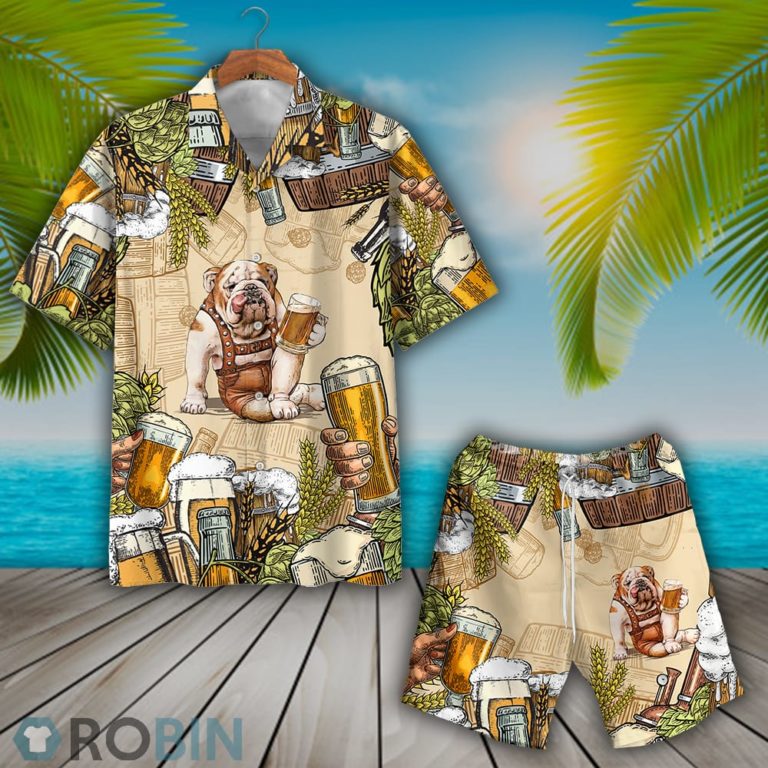 Bulldog Beer Hawaiian Shirt and Shorts