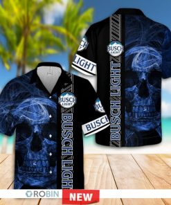 busch light skull hawaiian shirt