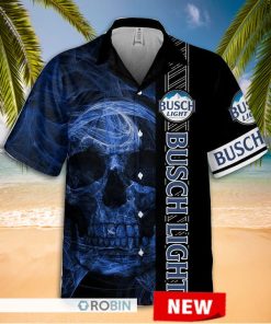 Busch Light Smoke Skull Hawaiian Shirt