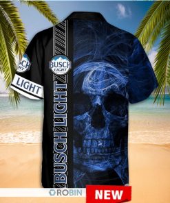 busch light skull hawaiian shirt