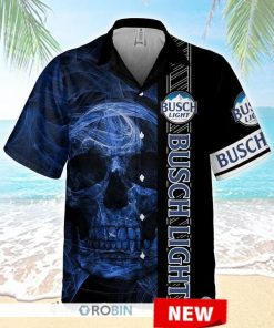 Busch Light Smoke Skull Hawaiian Shirt